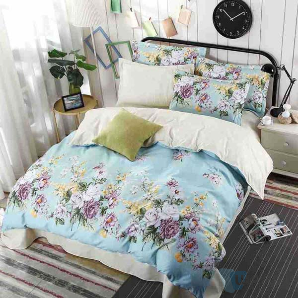 Polyester Material Jacket Cheap Textile Polyester Flower Print Microfiber Fabric for Bed Sheet