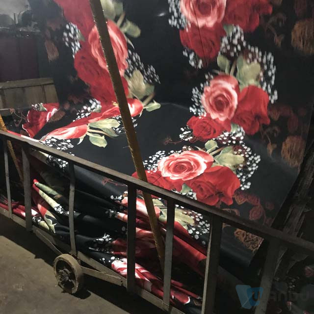 Rose Print Bed Cover Fabric Wandu Textile