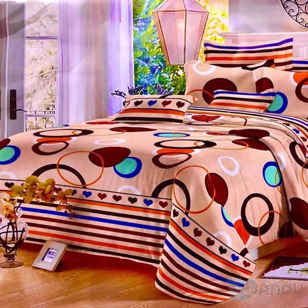 Factory Direct Sales Home Textile Cute Print Polyester Four Piece Luxury 3D Bedding Set Custom