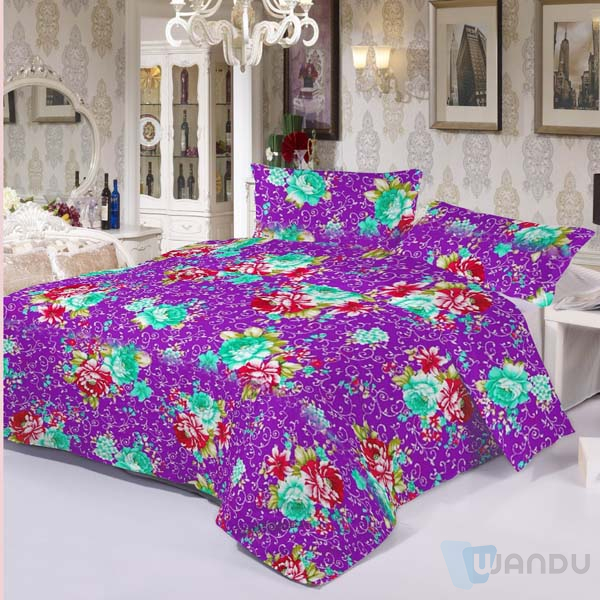 Bed Linen 300 Thread Count Cover Leather Bed with Fabric Silk Printed Fabric