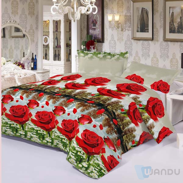 Cotton Fabric Patterns 100% Polyester 120GSM Disperse Printed Stone Washed Cotton Twill Bed Sheets Fabric