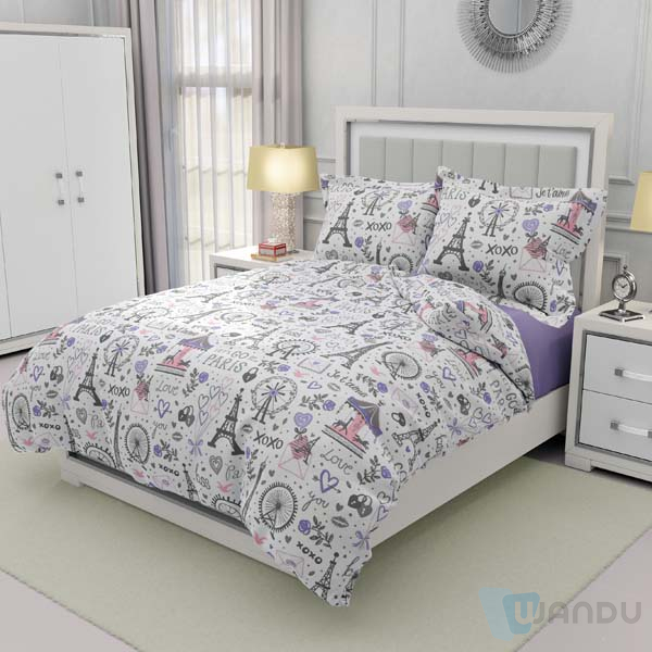 Full Size Home Textile Bedding Sets 100% Polyester Fibre Custom Comforter Cover Bedsheet Bedding Set